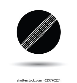 Cricket ball icon. White background with shadow design. Vector illustration.