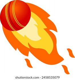 Cricket ball on fire vector image or clipart