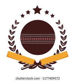 Cricket ball on wreaht with stars