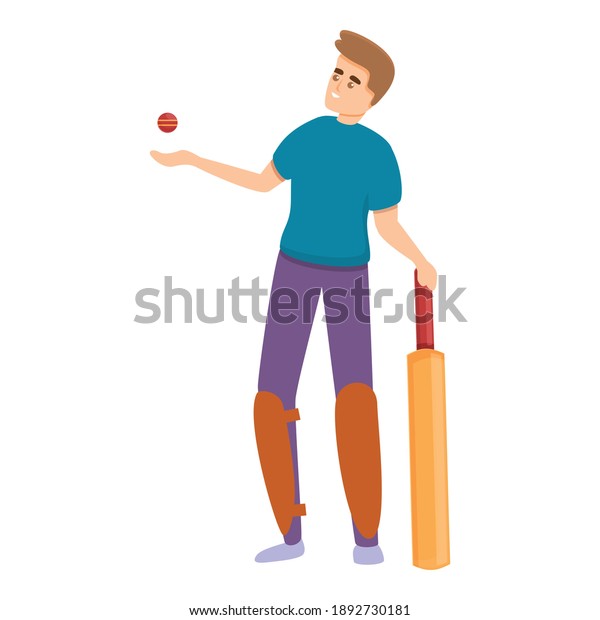 Cricket Ball Play Icon Cartoon Cricket Stock Vector (Royalty Free