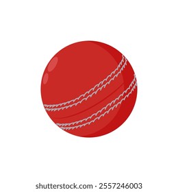 Cricket Ball, Sport Equipment Vector Illustration Isolated