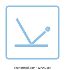 Cricket ball trajectory icon. Blue frame design. Vector illustration.