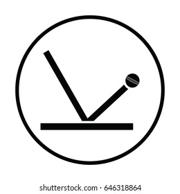 Cricket ball trajectory icon. Thin circle design. Vector illustration.