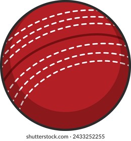 Cricket ball vector illustration isolated on white background 