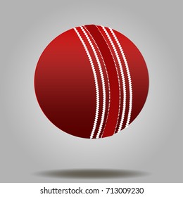 Cricket ball vector illustration with shadow below