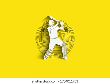 Cricket banner batsman championship background. Use for cover, poster, template, brochure, decorated, flyer, banner.