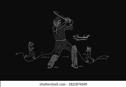 Cricket banner batsman championship background. Use for cover, poster, template, brochure, decorated, flyer, banner.