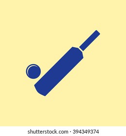Cricket Bat & Ball Icon.