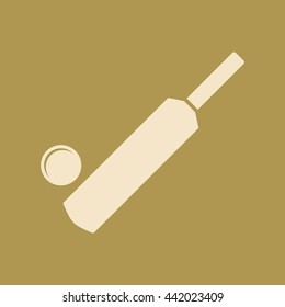 Cricket Bat & Ball Icon.