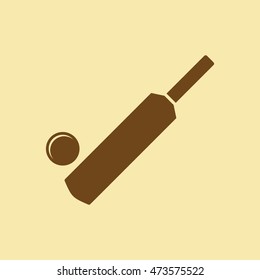 Cricket Bat & Ball Icon.