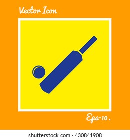 Cricket Bat & Ball Icon. Eps-10.