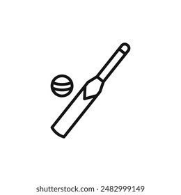 Cricket Bat ball icon logo sign vector outline