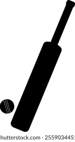 Cricket bat ball icon. Sports signs and symbols.