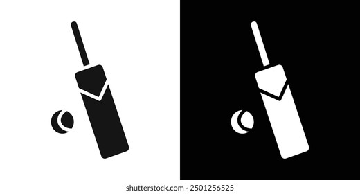 Cricket Bat ball icon Symbol mark in filled style