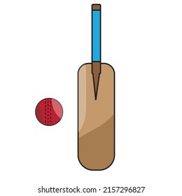 A cricket bat and ball  - Illustration of sports  - vector , icon