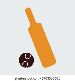 Cricket Bat and Ball smart trendy vector elegant amazing design useful Illustration colorful background.eps