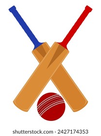 cricket bat and ball for a sports game stock vector illustration isolated on white background