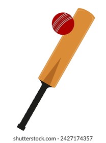 cricket bat and ball for a sports game stock vector illustration isolated on white background