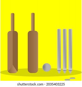 Modelo de diseño de trombozos de cricket y trompetas de bolas tipo vector