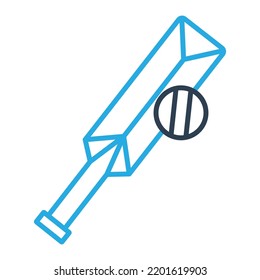 Cricket bat ball Vector Icon which is suitable for commercial work and easily modify or edit it

