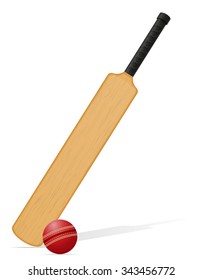 cricket bat and ball vector illustration isolated on white background