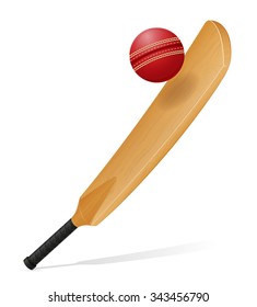 cricket bat and ball vector illustration isolated on white background
