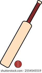 Cricket bat ball Vector. Sports Vector art.