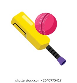 Cricket Bat And Ball Vector style icon. Eps 10 file