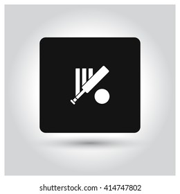 Cricket Bat Ball Wicket icon