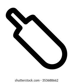 Cricket Bat Bold Line Vector Icon
