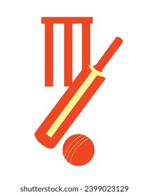 Cricket bat boll vector illustration .