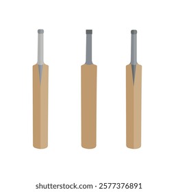 Cricket Bat Clip Art Illustration Design With White Background, Equipment Cricket Bat With Unique Design. Bat Illustration Realistic Color Sports Bundle.