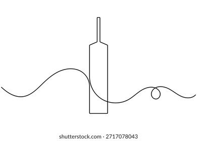Cricket bat icon continuous one line drawing international sports equipment minimalist modern and clean symbol outline vector illustration