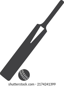 Cricket bat icon, cricket equipment icon vector