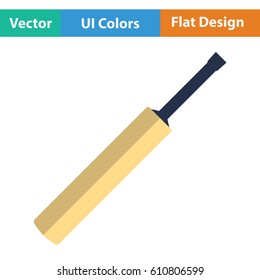 Cricket bat icon. Flat design. Vector illustration.