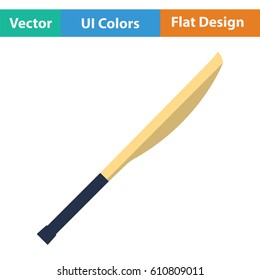 Cricket bat icon. Flat design. Vector illustration.