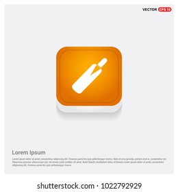 Cricket Bat Icon Orange Abstract Web Button