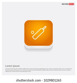 Cricket Bat Icon Orange Abstract Web Button