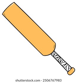 cricket bat illustration hand drawn isolated vector