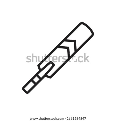 Cricket Bat Outline Icon Vector Illustration