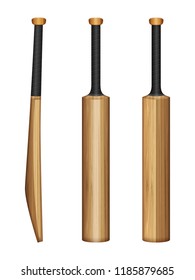 Cricket bat set on a white background. Vector illustration.