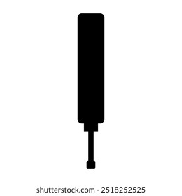 Icono de silueta de murciélago de cricket. Vector.