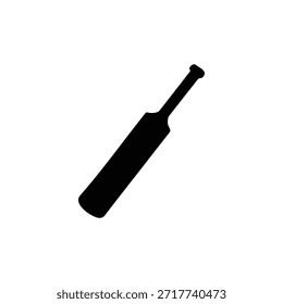 Cricket bat silhouette vector flat design on white background.