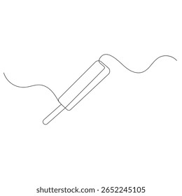 cricket bat single line art drawing bat outline vector  icon 