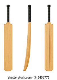 Cricket Bat Vector Illustration Isolated On White Background