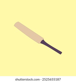 Cricket Bat vector illustration on yellow background. Sport equipment