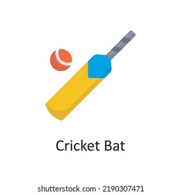 Cricket Bat Vector Outline Icon Design Illustration. Sports And Awards Symbol On White Background EPS 10 File