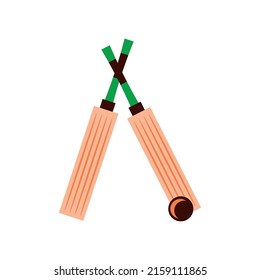 bates de cricket e ícono de bola aislados