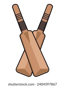 cricket bats illustration vector isolated