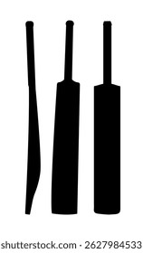 Cricket Bats Isolated Bundle, Cricket Sports Elements.